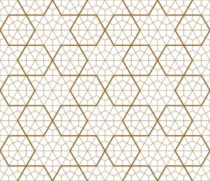 Seamless geometric pattern based on japanese ornament kumiko . Stock Illustration