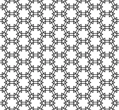 Seamless geometric pattern based on Kumiko ornament . Stock Illustration