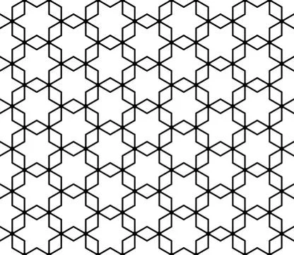 Seamless geometric pattern based on Kumiko ornament without lattice. Illustrazione stock
