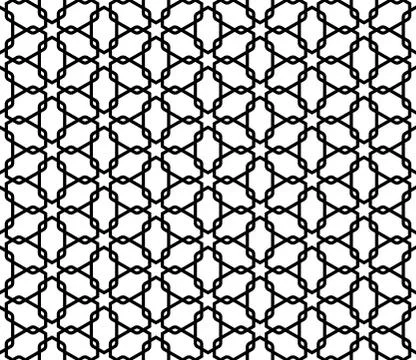 Seamless geometric pattern based on Kumiko ornament . Stock Illustration