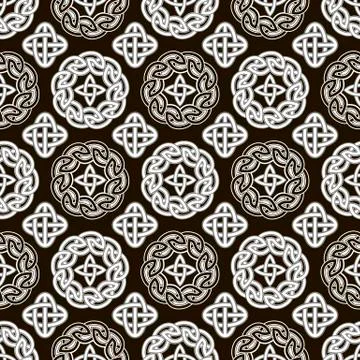 Seamless geometric pattern based on traditional ornament elements Stock Illustration