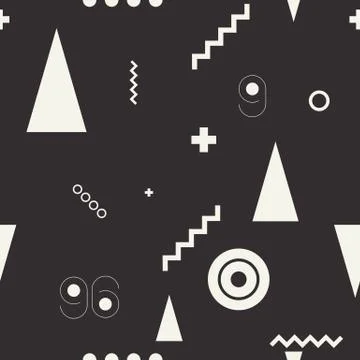 Seamless geometric pattern black and wiht イラスト素材
