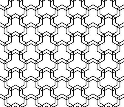 Seamless geometric pattern in black and white geometric lines Stock Illustration