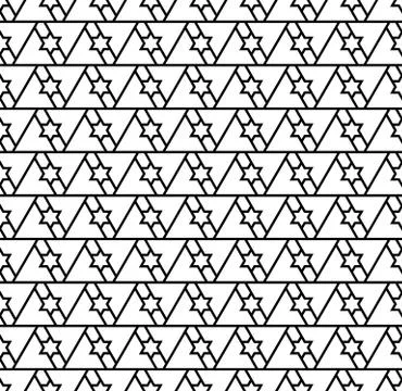 Seamless geometric pattern in black and white geometric lines Stock Illustration