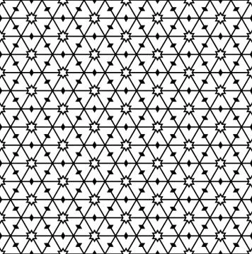 Seamless geometric pattern in black and white geometric lines Stock Illustration