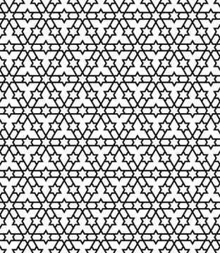 Seamless geometric pattern in black and white geometric lines Stock Illustration