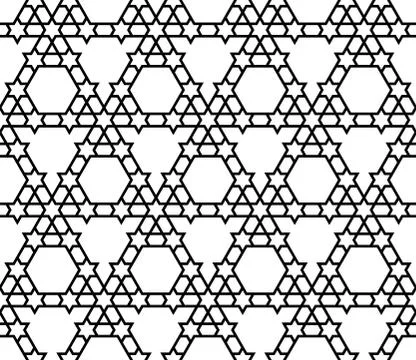 Seamless geometric pattern in black and white geometric lines Stock Illustration