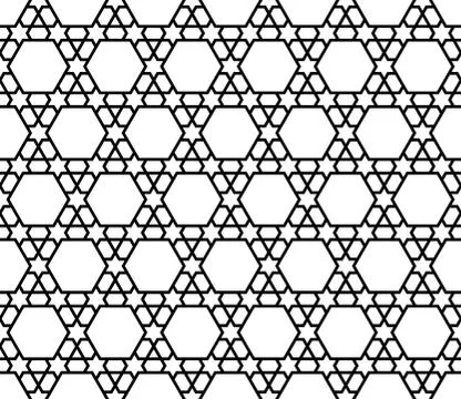 Seamless geometric pattern in black and white geometric lines Stock Illustration
