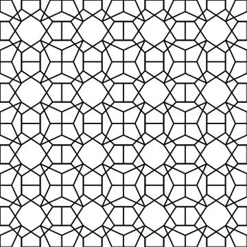 Seamless Geometric Pattern Black and White Vector Illustration Stock Illustration