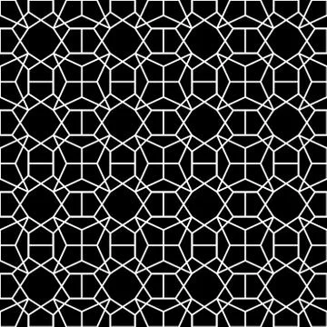 Seamless Geometric Pattern Black and White Vector Illustration Stock Illustration