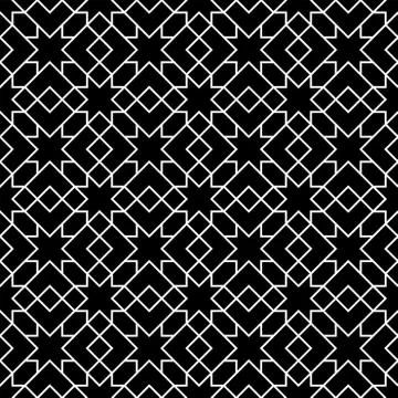 Seamless Geometric Pattern Black and White Vector Illustration Stock Illustration