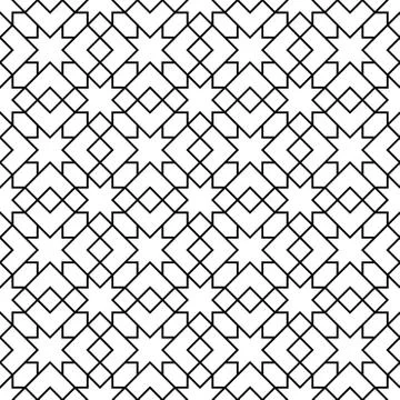 Seamless Geometric Pattern Black and White Vector Illustration Stock Illustration