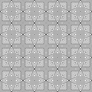 Seamless Geometric Pattern Black and White Vector Illustration Stock Illustration
