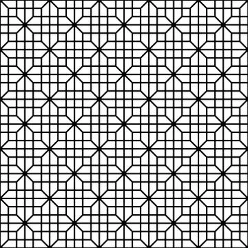 Seamless geometric pattern in black and white .Japanese style Kumiko. Stock Illustration