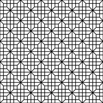 Seamless geometric pattern in black and white .Japanese style Kumiko. Stock Illustration