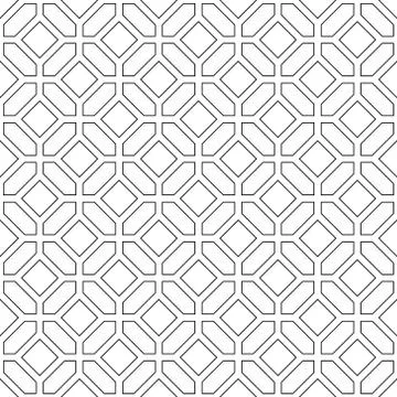Seamless geometric pattern in black and white .Japanese style Kumiko. Stock Illustration