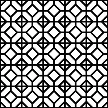 Seamless geometric pattern in black and white .Japanese style Kumiko. Illustrazione stock