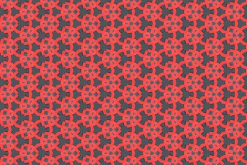 Seamless geometric pattern. In black, red colors. Stock Illustration