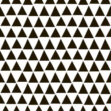 Seamless geometric pattern with black triangles in a hand-drawn style. Stock Illustration