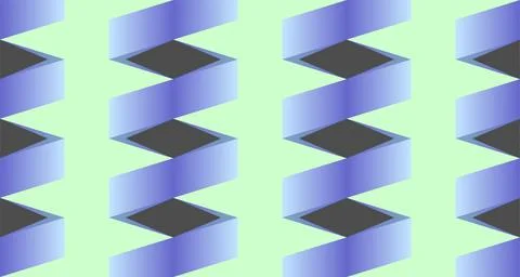 Seamless geometric pattern with blue gradient ribbon like shapes and grey d.. Stock Illustration