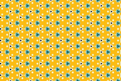 Seamless geometric pattern. In blue, grey, black, orange, white colors. Stock Illustration