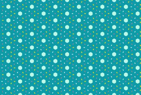 Seamless geometric pattern. In blue, red, yellow, white colors. Stock Illustration