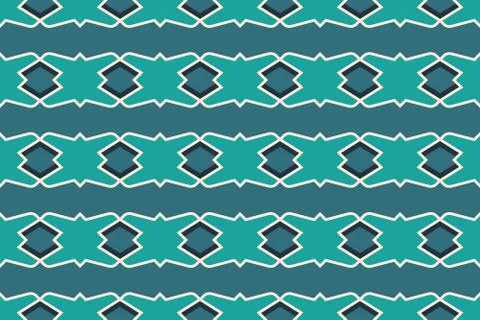 Seamless geometric pattern. In blue, white colors. Stock Illustration