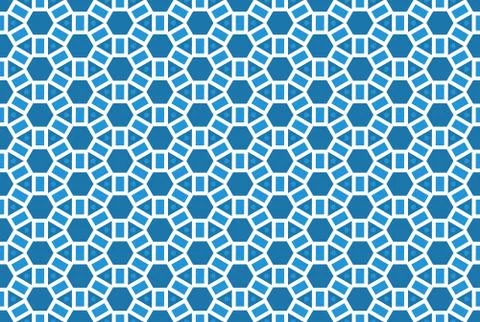 Seamless geometric pattern. In blue, white colors. Stock Illustration