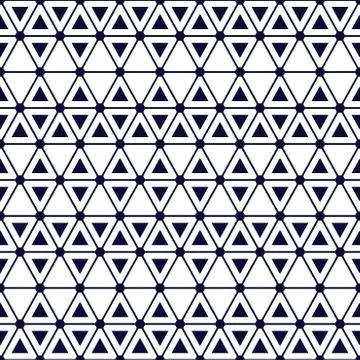 Seamless geometric pattern with bold triangles and interweaving thin lines, h Illustrazione stock