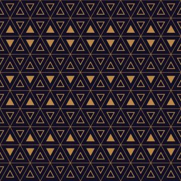Seamless geometric pattern with bold triangles and interweaving thin lines Stock Illustration