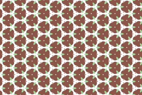 Seamless geometric pattern. In brown and green colors, white background. Stock Illustration