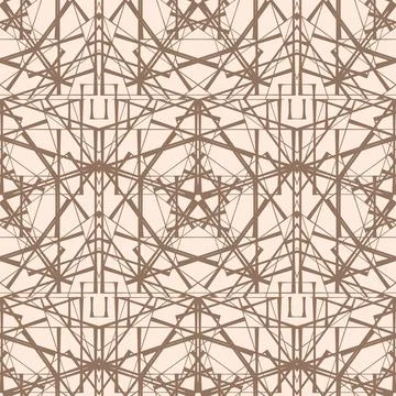 Seamless geometric pattern brown beige neutral background Stock Illustration