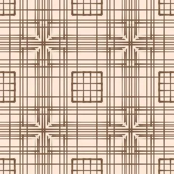 Seamless geometric pattern brown beige neutral background Stock Illustration