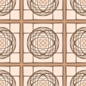 Seamless geometric pattern brown beige neutral background Stock Illustration
