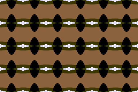 Seamless geometric pattern. In brown, black, white, blue colors. Stock Illustration