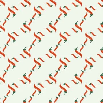 Seamless geometric pattern with cartoon red hot chili peppers 库存插图