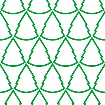 Seamless Geometric Pattern Of Christmas Trees. New Year. Green Pattern On A W Stock Illustration