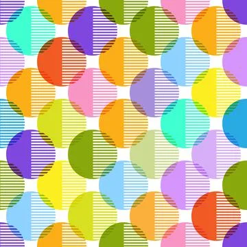Seamless geometric pattern with circles for texture, textiles, and simple bac Illustrazione stock