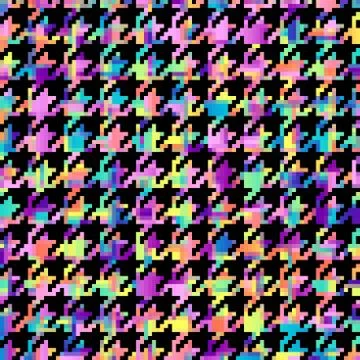 Seamless geometric pattern. Classic Hounds-tooth pattern in pixel art style. Stock Illustration