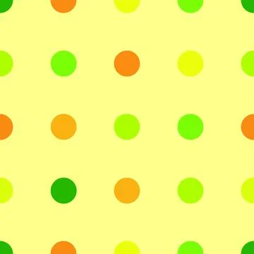 Seamless geometric pattern colored circles on a yellow background Stock Illustration
