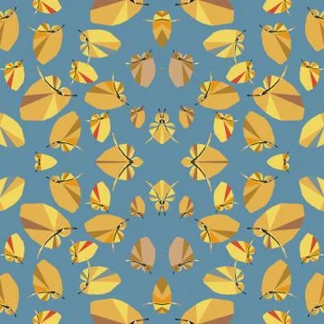 Seamless geometric pattern with colorful elements, vector background. 库存插图
