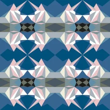 Seamless geometric pattern with colorful elements, vector background. Stock Illustration