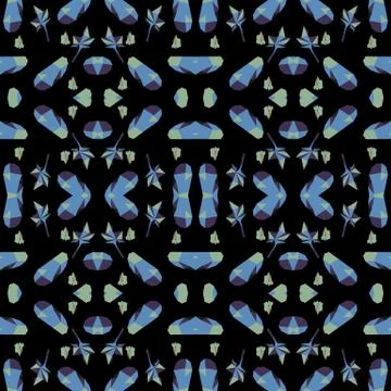 Seamless geometric pattern with colorful elements, vector background. Stock Illustration