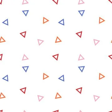 Seamless geometric pattern with colours triangles isolated on white 库存插图