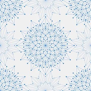 Seamless geometric pattern with connected lines and dots. Vector illustration Stock Illustration