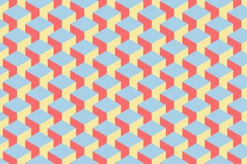 Seamless geometric pattern with cubes in retro style vector illustration Illustrazione stock