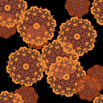 Seamless geometric pattern design. Circle elements texture. Vector art Stock Illustration