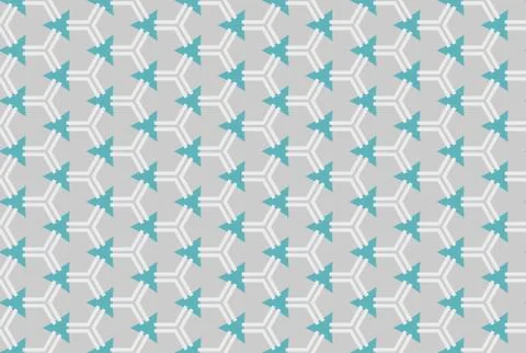 Seamless geometric pattern design illustration. In blue, grey, white colors. Stock Illustration