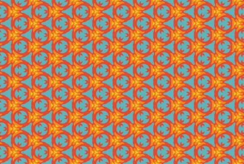 Seamless geometric pattern design illustration. In blue, red, orange, yellow  Stock Illustration