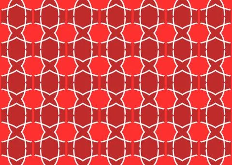 Seamless geometric pattern design illustration. In red, white colors. Stock Illustration